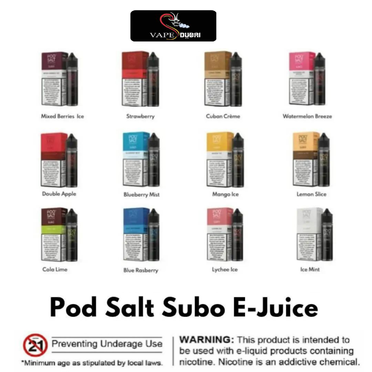 Pod Salt SUBO 3mg/50ml Eliquid Vape