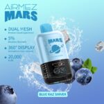 Brand: Airmez Model: Mars 20000 Prefilled Capacity: Tbd Battery Capacity: 800mah Rechargeable (USB Type-c) Max Puffs: 20000 (Normal Mode) | 10000 (Mars Mode) Nicotine Strength: 5% (50mg)