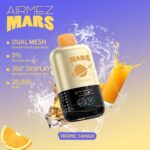 Brand: Airmez Model: Mars 20000 Prefilled Capacity: Tbd Battery Capacity: 800mah Rechargeable (USB Type-c) Max Puffs: 20000 (Normal Mode) | 10000 (Mars Mode) Nicotine Strength: 5% (50mg)